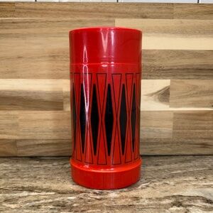Vintage King‑Seeley 22 oz Red & Black Diamond Thermos – Classic Mid‑Mod Design